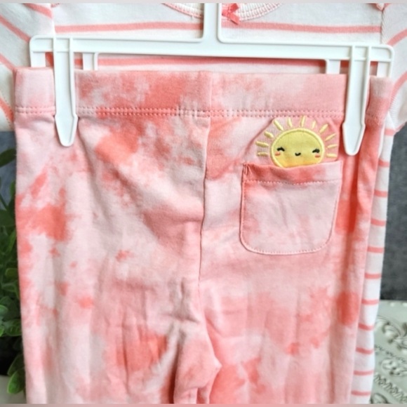 (18m)Carters 3 Pc.Set Baby Girls Onesie, Pants, Sleeveless Romper - Picture 5 of 9